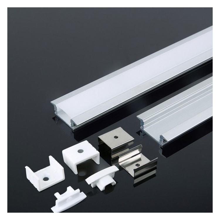 Profilo in Alluminio per Strip LED a Incasso per Cartongesso 2000 x 24,7 x 7mm