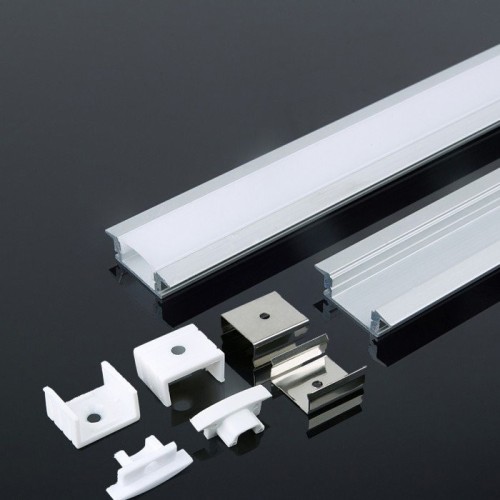 Profilo in Alluminio per Strip LED a Incasso per Cartongesso 2000 x 24,7 x 7mm