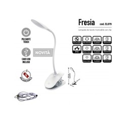 LAMPADA DA TAVOLO RICARICABILE CON CLIP 9 W