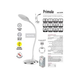 Lampada da scrivania Bianca LED Orientabile Dimmerabile Ricaricabile utile come PowerBank e porta USB 15W