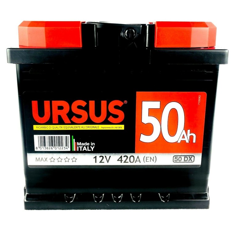 BATTERIA AUTO URSUS MAX 50 AH polarità DESTRA