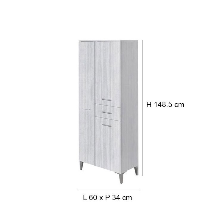 Colonna 3 ante e 1 cassetto Stella L 60 x H 148,5 cm