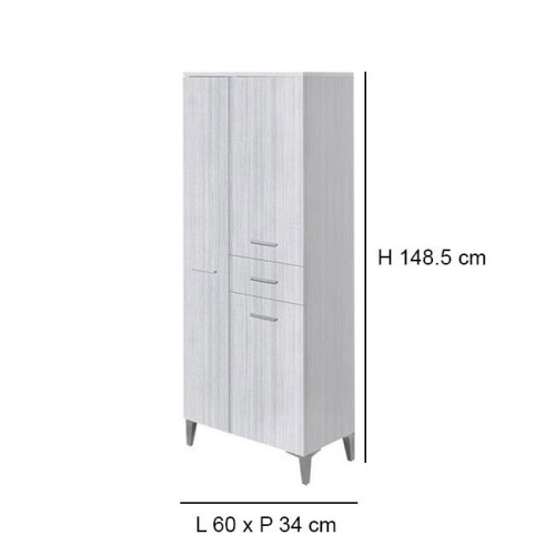 Colonna 3 ante e 1 cassetto Stella L 60 x H 148,5 cm