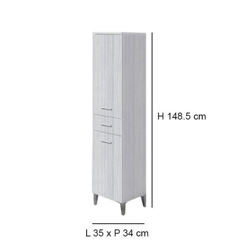 Colonna 2 ante e 1 cassetto Stella L 35 x H 148,5 cm