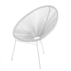Poltrona in metallo verniciato e polyrattan Alba  di Ø 3.8 mm - Bianco