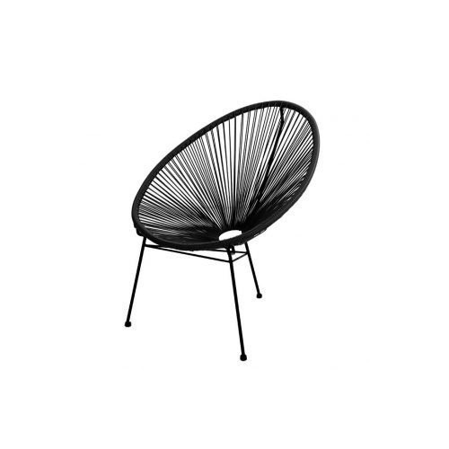 Poltrona in metallo verniciato e polyrattan Alba  di Ø 3.8 mm - Nero