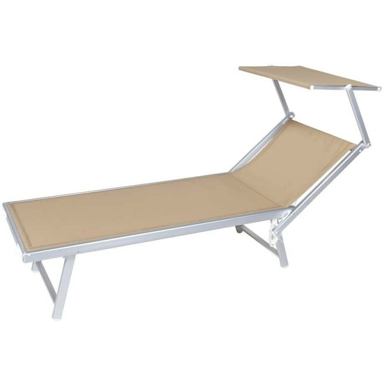 Lettino pieghevole MARE 186X61X38cm Mod Rimini - Sabbia del nilo