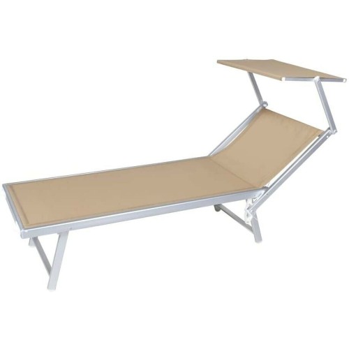 Lettino pieghevole MARE 186X61X38cm Mod Rimini - Sabbia del nilo