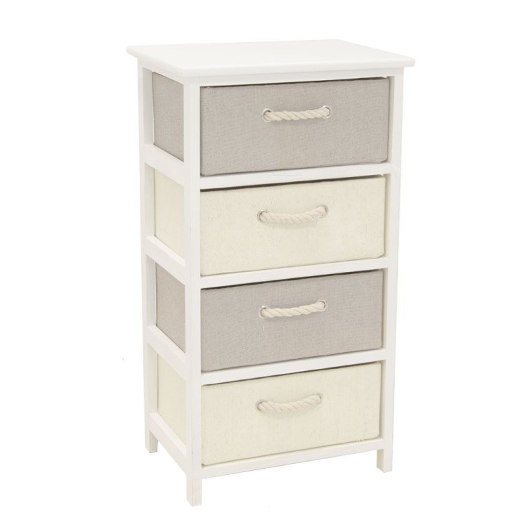 Cassettiera mobiletto 4 cassetti maniglia corda arredo casa