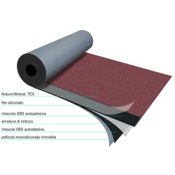 Rotolo guaina 10MT bitume ardesiata AUTOADESIVA prof. Rossa 2