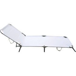 Lettino pieghevole Maiorca bianco H24cmxP188cmxL55cm