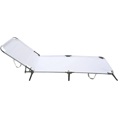 Lettino pieghevole Maiorca bianco H24cmxP188cmxL55cm