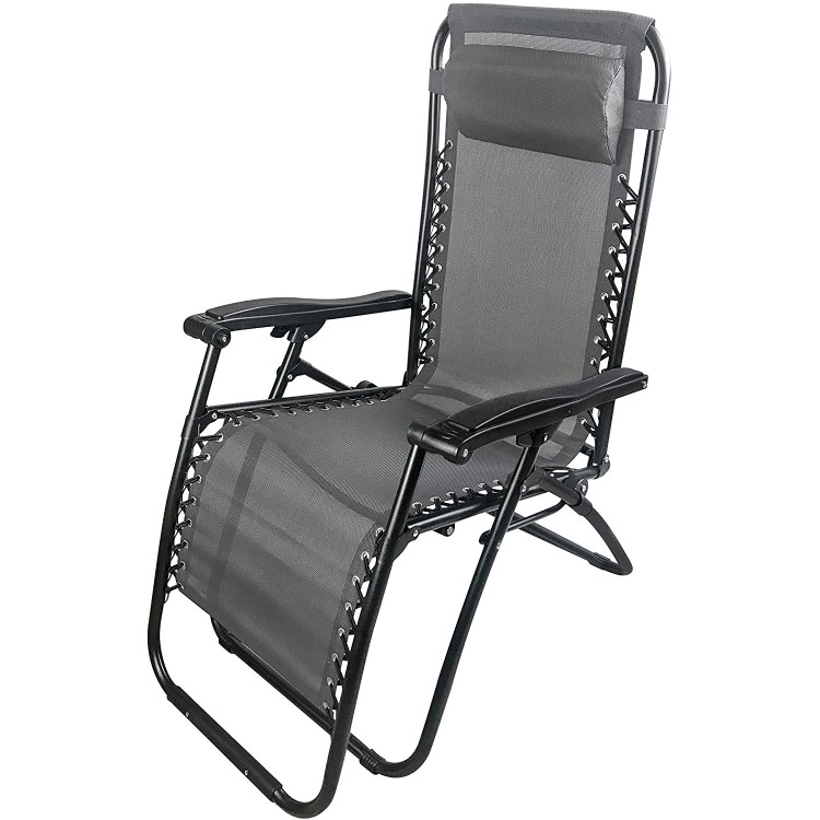 Sdraio siesta pieghevole grigia 90x65x110 cm