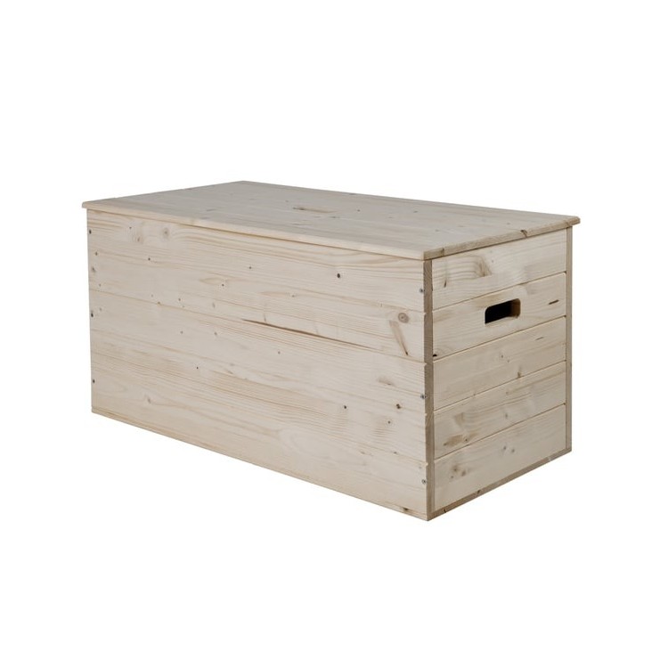 Baule con coperchio in legno non verniciato varie misure - 1000x400x400mm