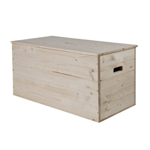 Baule con coperchio in legno non verniciato varie misure - 800x400x400mm