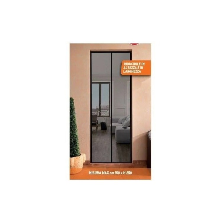 Tenda zanzariera Eco Magnetix 100xH220 cm Bianco/Nero - Nero