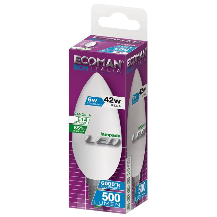 LAMPADA LED 6W equivalente 42W luce fredda