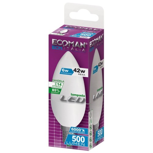 LAMPADA LED 6W equivalente 42W luce fredda