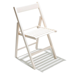 sedia pieghevole in legno di faggio disponibile in 3 colori - Bianco