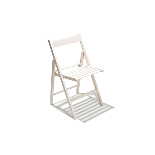 sedia pieghevole in legno di faggio disponibile in 3 colori - Bianco