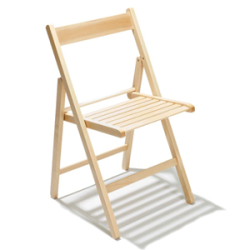 sedia pieghevole in legno naturale