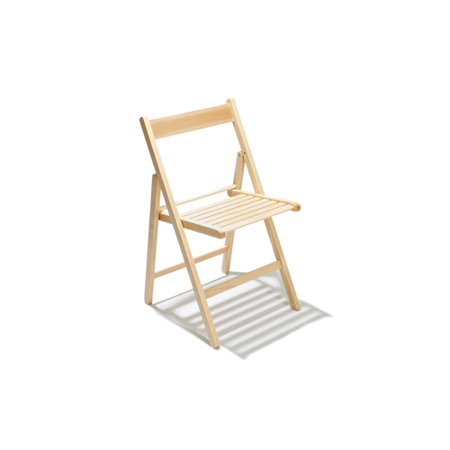 sedia pieghevole in legno naturale