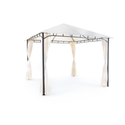 Gazebo Rodi con tende 3x3  colore ecrù