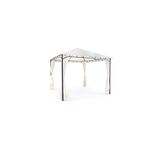 Gazebo Rodi con tende 3x3  colore ecrù