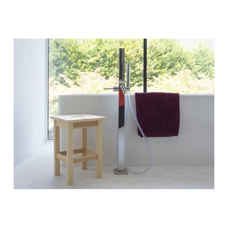 Sgabello in abete traversina in legno Faggio