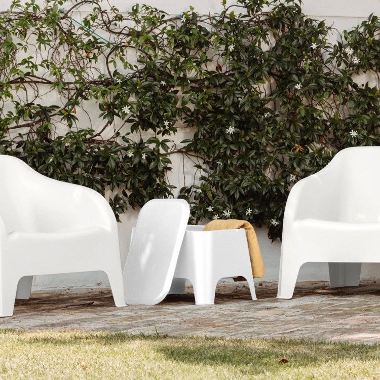 Set da  giardino Petra white 2 poltrone + tavolino