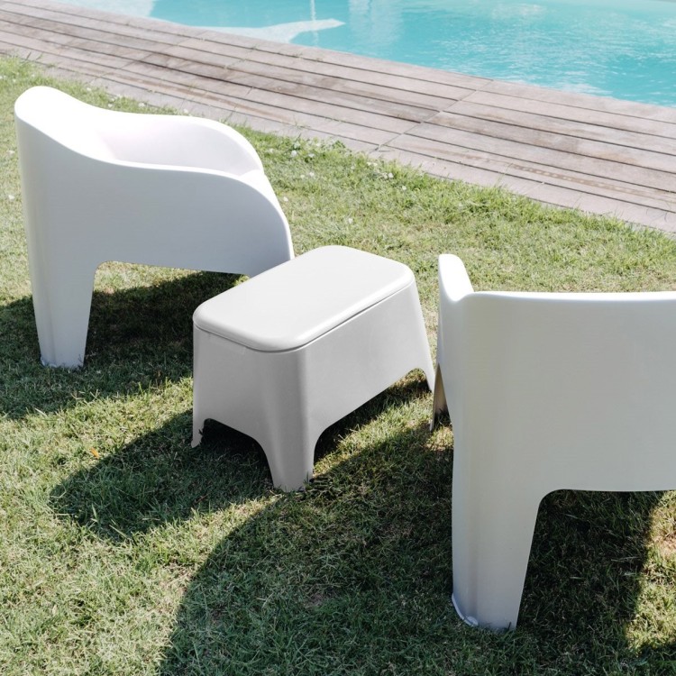 Set da  giardino Petra white 2 poltrone + tavolino