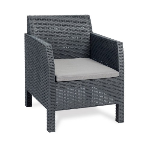 Set Matilde 2 poltrone e 1 tavolo da giardino color antracite