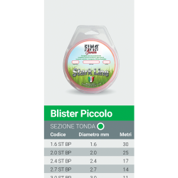 Filo tondo in nylon Stark line disponibile con vari diametri - 2.4mmx17mt