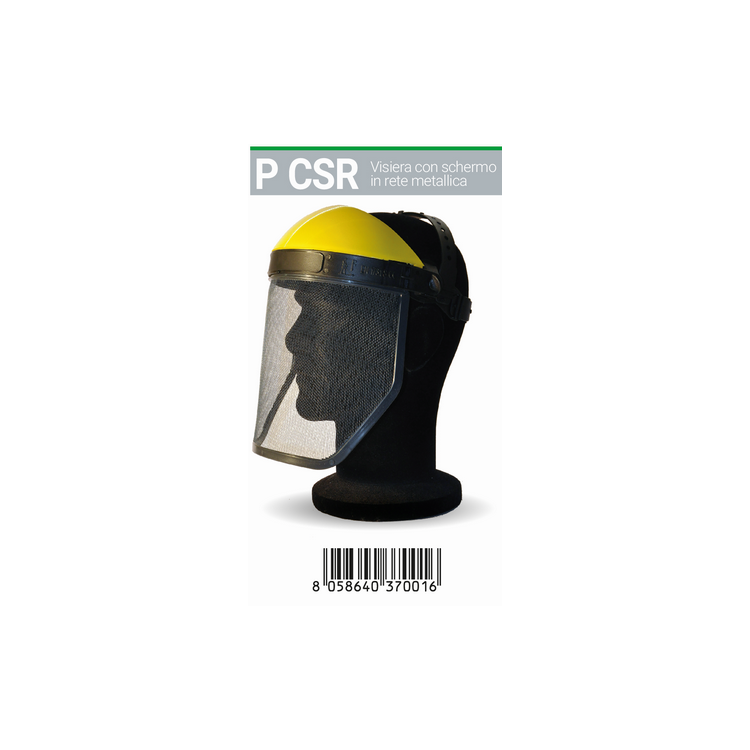 Visiera schermo in rete meccanica regolabile con pomello