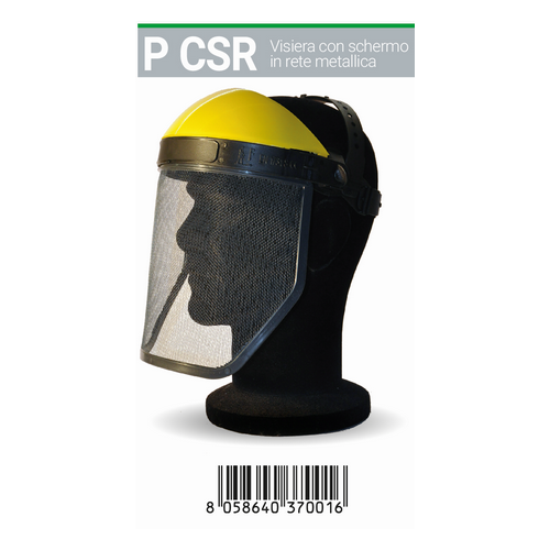 Visiera schermo in rete meccanica regolabile con pomello