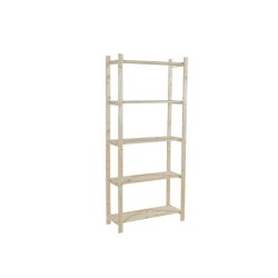 Scaffale 5 ripiani in abete non verniciato 800 x 400 x 950 mm