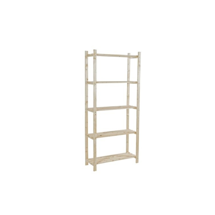 Scaffale 5 ripiani in abete non verniciato 800 x 400 x 950 mm