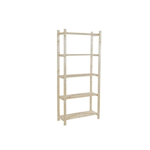 Scaffale 5 ripiani in abete non verniciato 800 x 400 x 950 mm