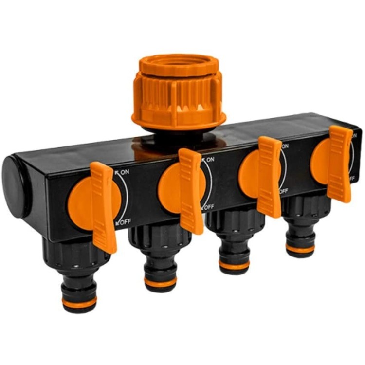 Acqua 5541 adattatore rubinetto da giardino 4 vie 3/4"-1"