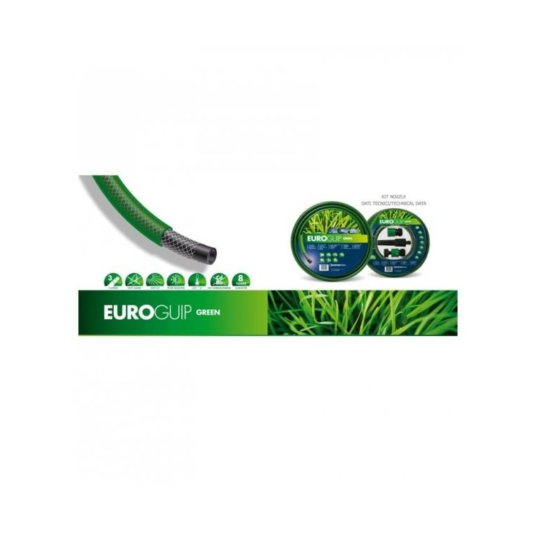 Kit tubo Euro Guip  Green 15 m  da 1/2"  24 Bar