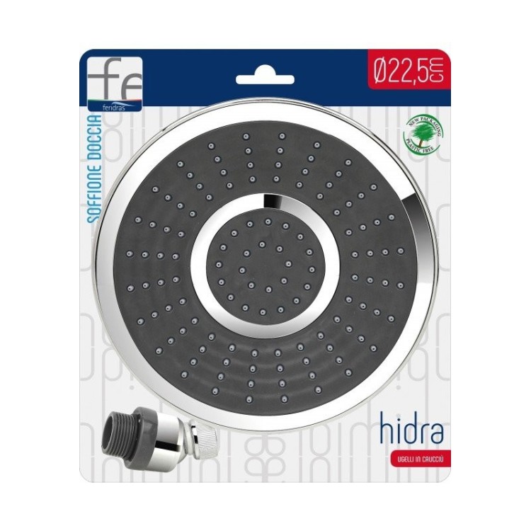 Soffione tondo doccia linea Hidra diametro 22,5 cm