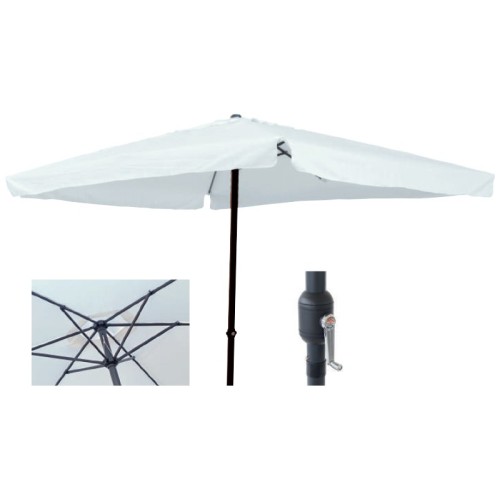 Biacchi Ombrellone Quadro 3x3 m Bianco/Ecrù - Bianco