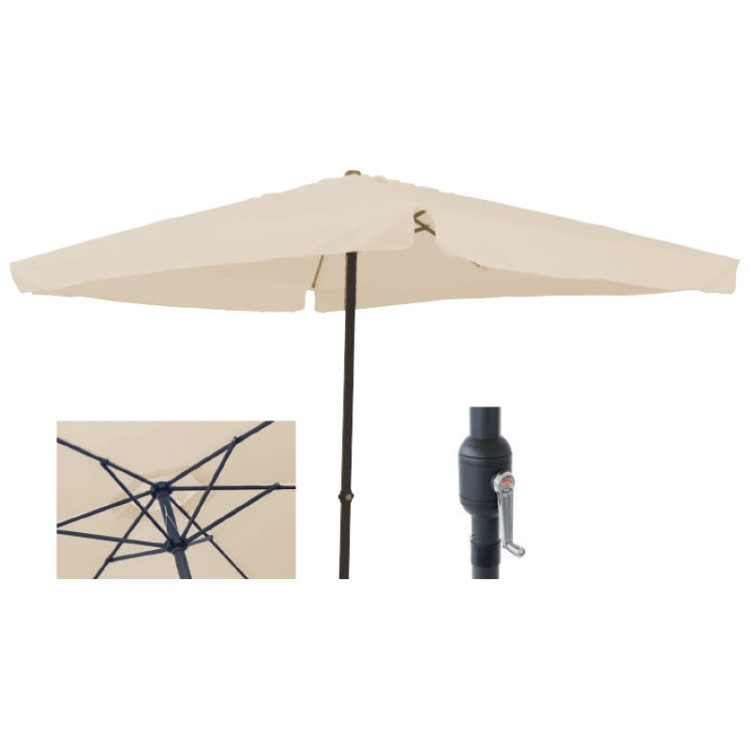 Biacchi Ombrellone Quadro 3x3 m Bianco/Ecrù - Ecrù