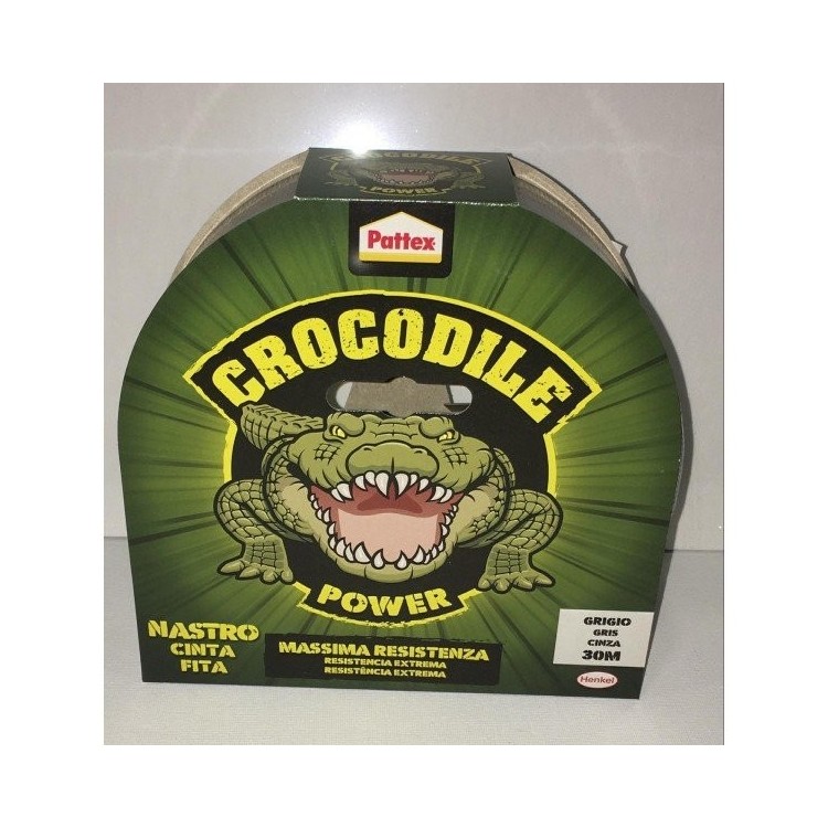 Crocodile Power Nastro Cinta Fita Grigio 30 m