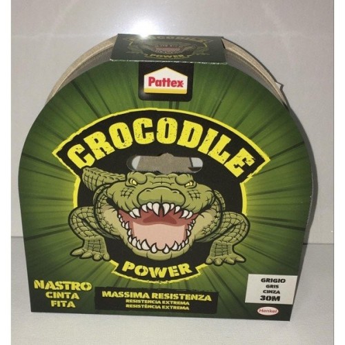 Crocodile Power Nastro Cinta Fita Grigio 30 m