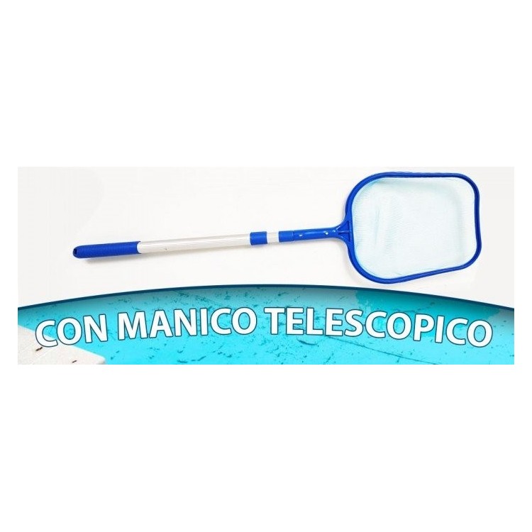 Retino per Piscine Piatto con Asta Telescopica