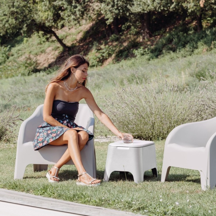 Set da  Giardino Petra Grigio Talpa 2 poltrone + tavolino