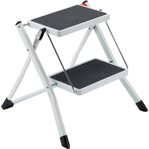 SGABELLO SALVASPAZIO 2 GRADINI  IN ACCIAIO