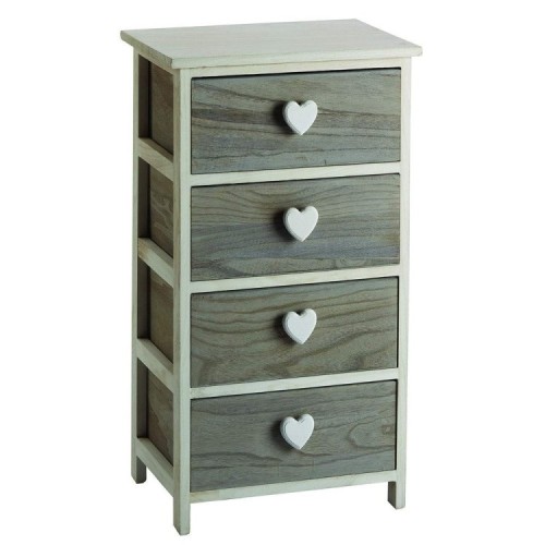 Cassettiera con 4 cassetti in legno C656124