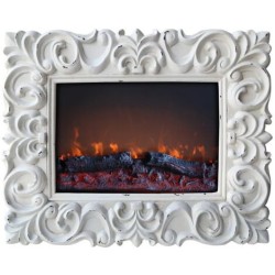 Camino elettrico da parete in stile shabby chic